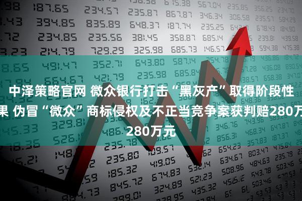 中泽策略官网 微众银行打击“黑灰产”取得阶段性成果 伪冒“微众”商标侵权及不正当竞争案获判赔280万元