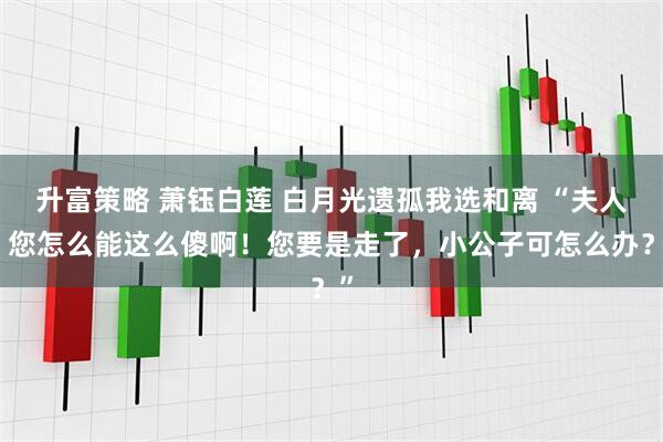 升富策略 萧钰白莲 白月光遗孤我选和离 “夫人，您怎么能这么傻啊！您要是走了，小公子可怎么办？”